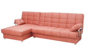 «МИЛАН-У» спальный угловой диван книжка с хромированными подлокотниками 
