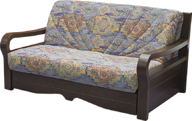«ФИДЖИ» - классический диван аккордеон с деревянными подлокотниками 