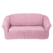Универсальный европейский чехол на диван трехместный без оборки розовый