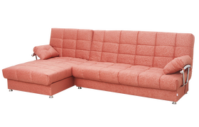 «МИЛАН-У» спальный угловой диван книжка с хромированными подлокотниками 
