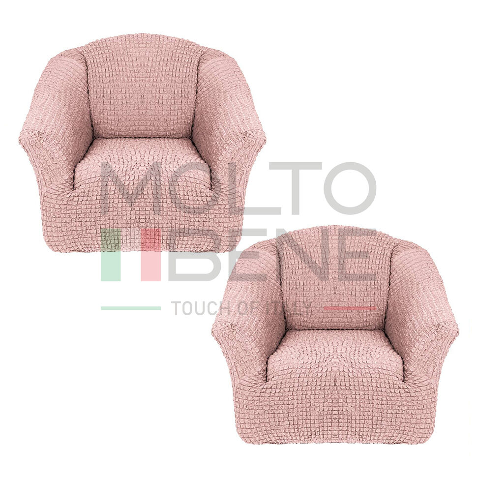 Универсальный европейский чехол на 2 кресла без оборки грязно-розовый