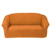 Универсальный европейский чехол на диван трехместный без оборки рыжий