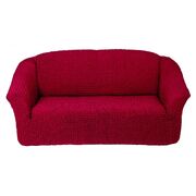 Универсальный европейский чехол на диван трехместный без оборки бордовый