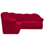 Универсальный европейский чехол на угловой диван без оборки бордовый