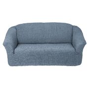 Универсальный европейский чехол на диван трехместный без оборки светло-серый